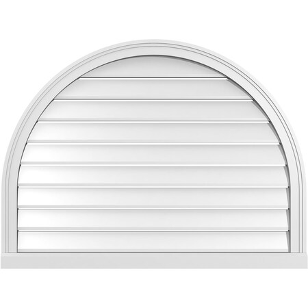 Ekena Millwork Round Top Surface Mount PVC Gable Vent: Functional, w/ 2"W x 2"P Brickmould Sill Frame, 40"W x 30"H GVPRT40X3003SF